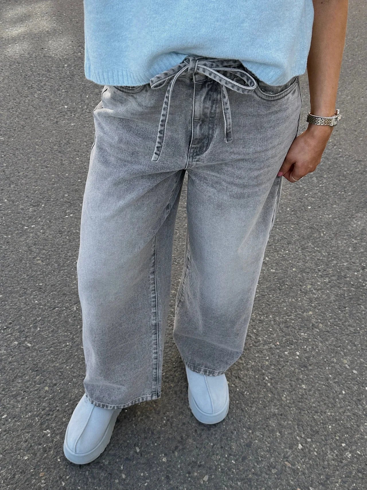 VMWIEN wide Jeans - Light Grey Denim